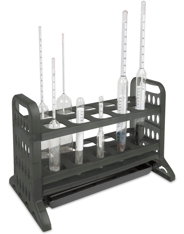 Heathrow Scientific 121002 Hydrometer Rack, 10-Place, Grey, 1EA, 1/pk