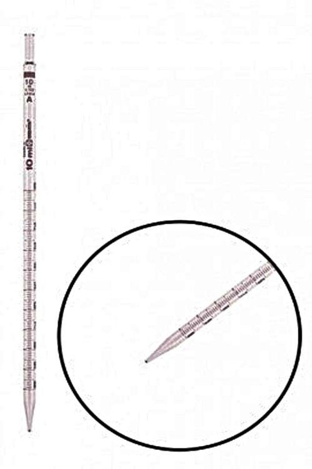 Heathrow Scientific 20140-10A Wide-Tip Serological Pipets, 10 mL, 1.4 mm hole, 366 mm length, 12/pk