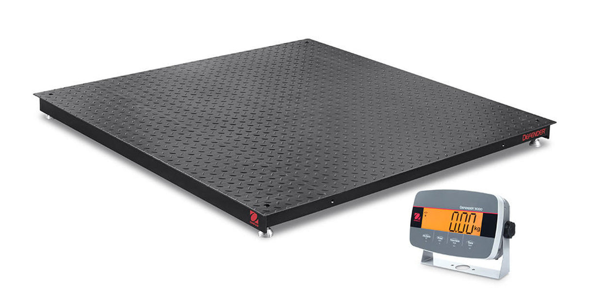 Ohaus i-DF33P2500B1L Defender 3000 Washdown Floor Scale, NTEP, 4' x 4', 1250000 g x 200 g