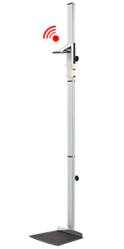 Seca 264 EMR-validated, wall-mounted stadiometer with display on the headpiece
