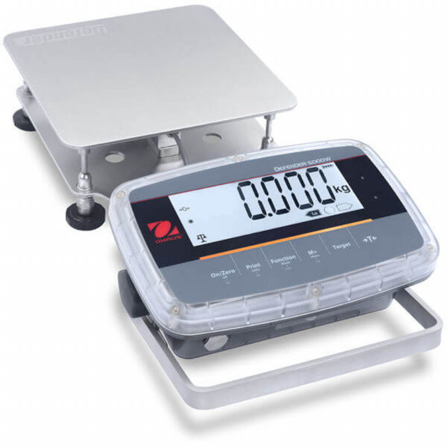 Ohaus i-D61PW5K1S5 Defender 6000 Washdown Bench Scale, 5000 g × 0.5 g, 10" x 10", NTEP