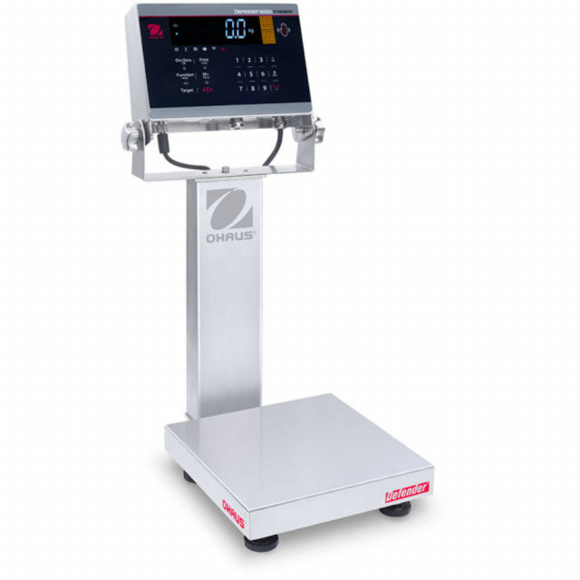 Ohaus i-D61XWE125WQL7 Defender 6000 Washdown Bench Scale, 125000 g x 5 g, 18" x 18", NTEP