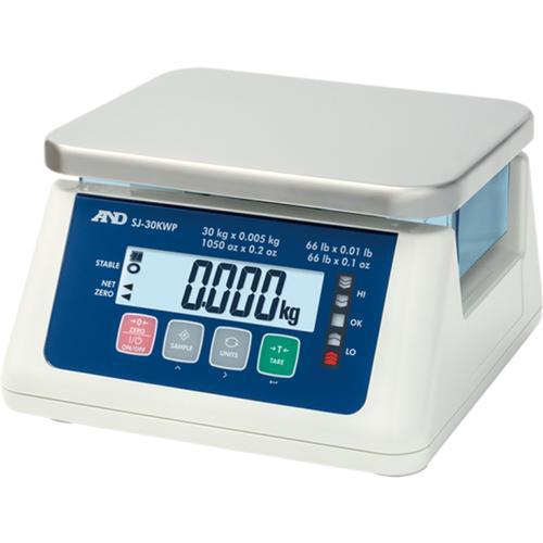 AND Weighing SJ-6000WP Washdown Compact Scale, 6000 g Capacity, 0.2 g Readability