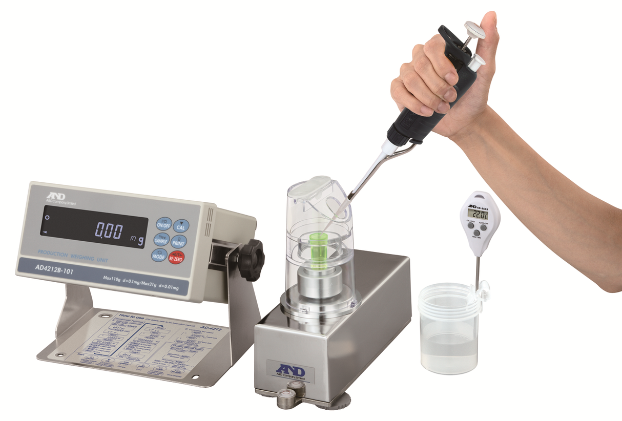 A&D Weighing AD-4212B-PT Pipette Accuracy Tester, 31 g / 110 g x 0.01 mg / 0.1 mg