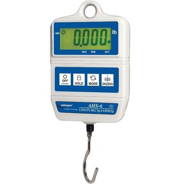Intelligent Weighing AHS-6 AHS NTEP Digital Hanging Scale, 6 lb Capacity, 0.005 lb Readability