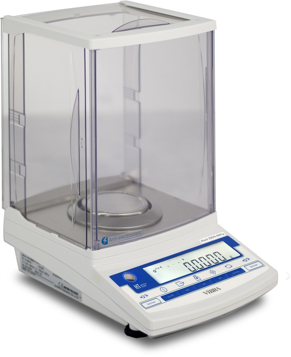 Vibra HT-124 Laboratory Prime Analytical Balance, 120 g Capacity, 0.0001 g Readability