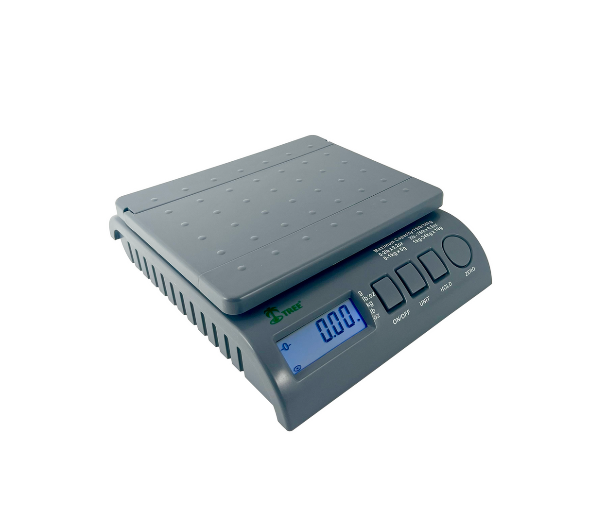 TREE SPS 75 SMALL DUAL RANGE POSTAL SCALE, 75 lb Capacity, 0.5 oz Readability