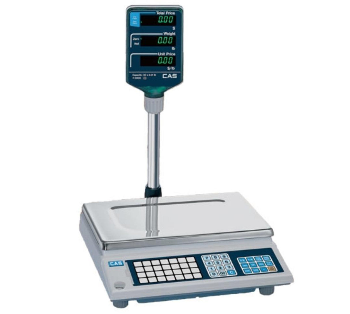 CAS AP-1-15 PRICE COMPUTING SCALE, NTEP, 15 lb Capacity, 0.005 lb Readability