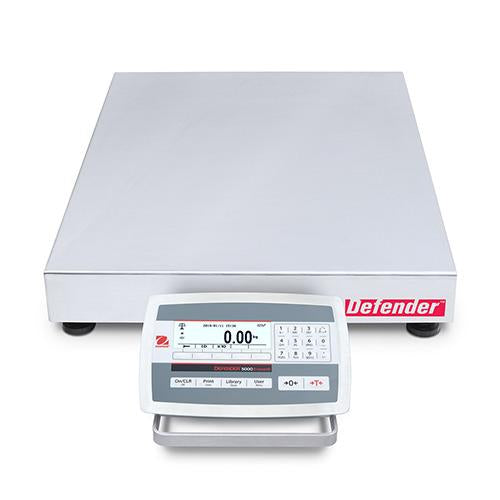 Ohaus D52XW50RQL5 DEFENDER 5000 Bench Scale, 50000 g x 2 g, 18" x 18", NTEP