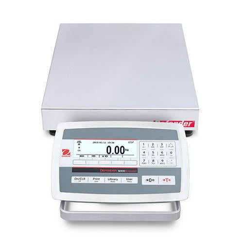 Ohaus D52XW25RQR5 DEFENDER 5000 Bench Scale, 25000 g x 1 g, 12" x 12", NTEP
