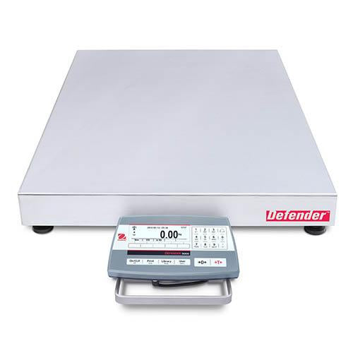 Ohaus D52XW50WQV5 Defender 5000 Washdown Bench Scale, 50000 g x 2 g, 24" x 24", NTEP