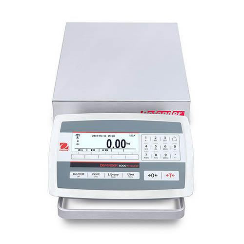 Ohaus D52XW5WQS5 Defender 5000 Washdown Bench Scale, 5000 g x 0.2 g, 10" x 10", NTEP