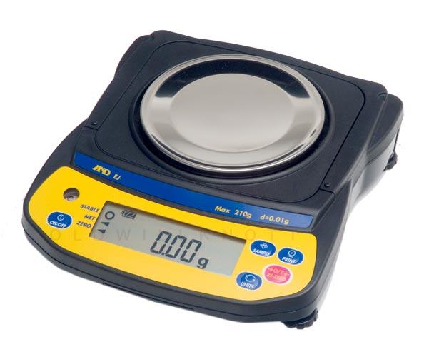 A&D EJ-120 EJ Series Compact Balance, 120 g Capacity, 0.01 g Readability