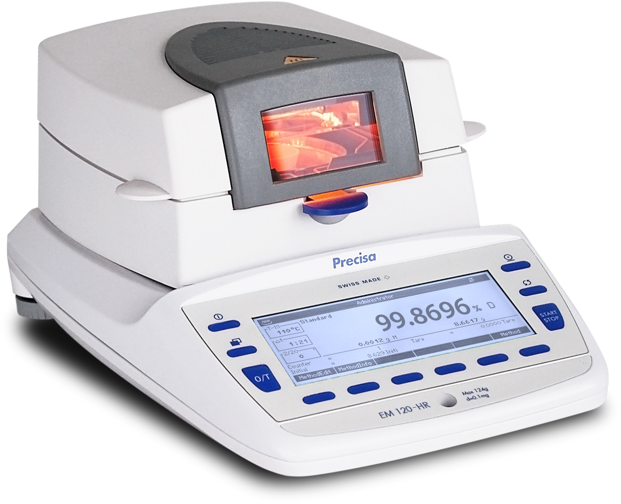 Precisa Executive Pro EM 120-HR Moisture Analyzer, 124 g Capacity, 0.0001 g Readability