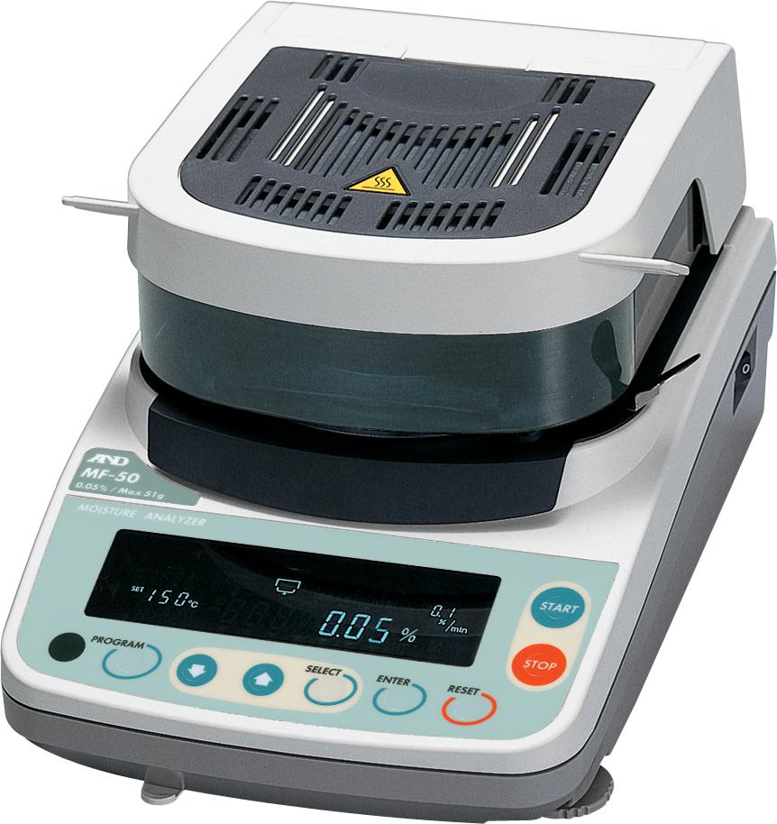 A&D MF50 Moisture Analyzer (Refurbished Unit), 51 g Capacity, 0.002 g Readability
