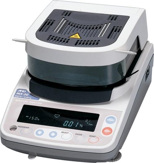 A&D MX50 Moisture Analyzer, 51 g Capacity, 0.001 g Readability (0.01% Moisture Content)