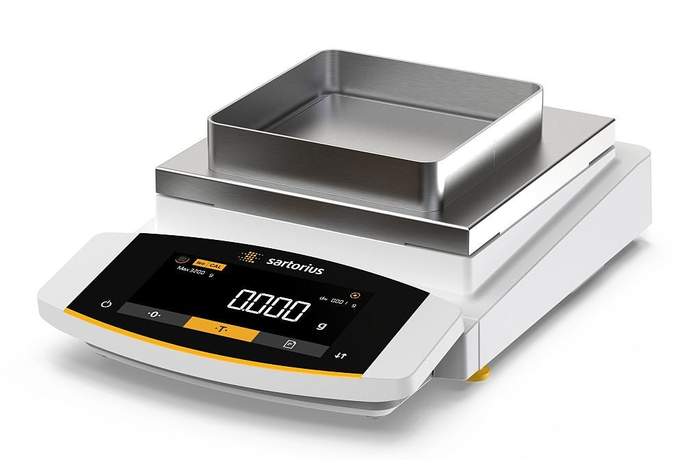 Sartorius MCE3203S-2S00-R Cubis II Precision (Milligram) w/ B&W Touch screen, Stainless Steel draft shield, 3200 g Capacity, 0.001 g Readability