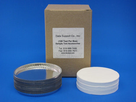 DSC Test Kit FTK (100 Tests) - Glass Fiber Sample Pads 9.0 cm™ + Aluminum dishes - for Moisture Analyzer and Fat Tester