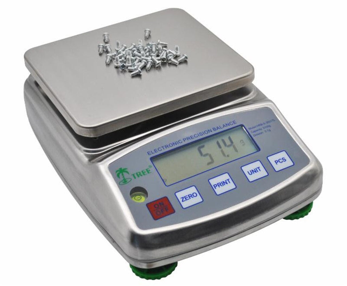 Tree HRB-S 3001 Stainless Steel Precision Balance, 3000 g Capacity, 0.1 g Readability