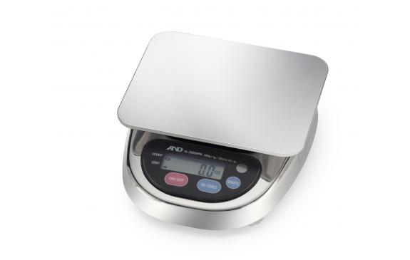 AND Weighing HL-3000LWPNF Compact Washdown Scale with Large Pan, NTEP, 3000 g x 1 g