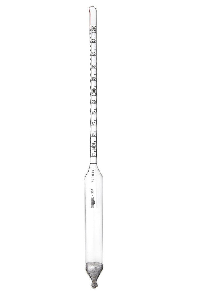 Heathrow Scientific 67127H ASTM Specific Gravity Hydrometers, ASTM 127H, 1.100 to 1.150, 0.001 subdivisions, 260 mm, 1/pk