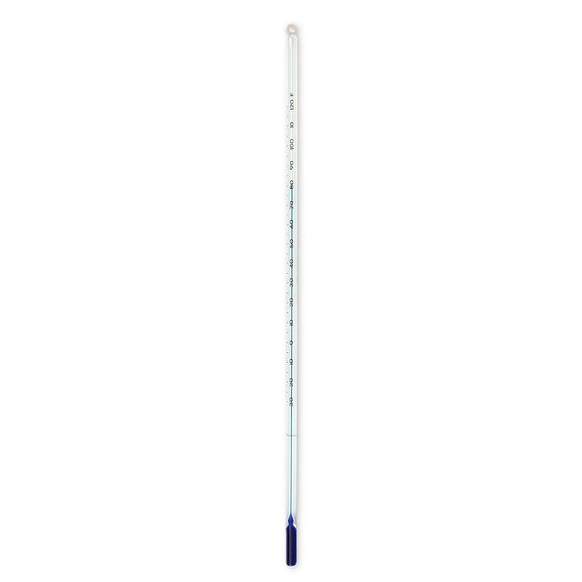 Heathrow Scientific 80910 Thermometer, Blue Liquid, -10 to 250°F, Partial Immersion, 15.375" , 1/pk