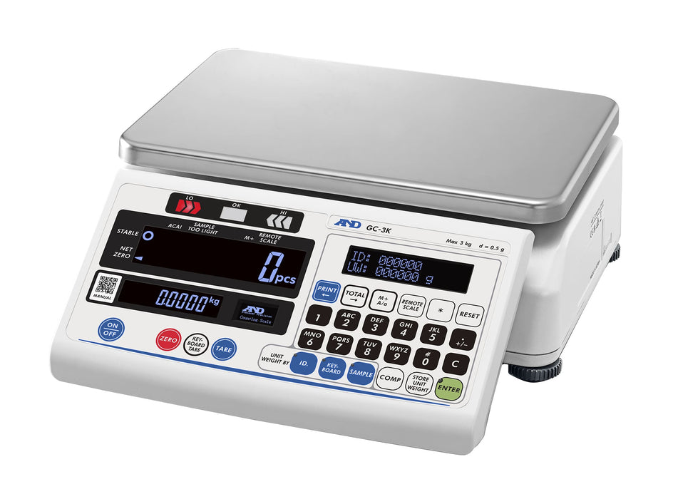 AND Weighing GC-15K GC Series Counting Scales, 15000 g Capacity, 2 g Readability