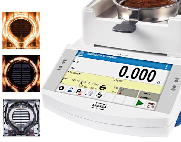 Radwag MA 50/1.X7.IC.A Moisture Analyzer, 50 g x 0.1 mg, 0.0001%