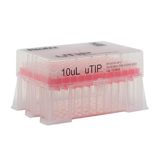 Biotix 63300048 Universal Pipette Tips 0.1-10 μL Racked, Sterilized, 10 racks of 96/pack (Rainin Alternative)