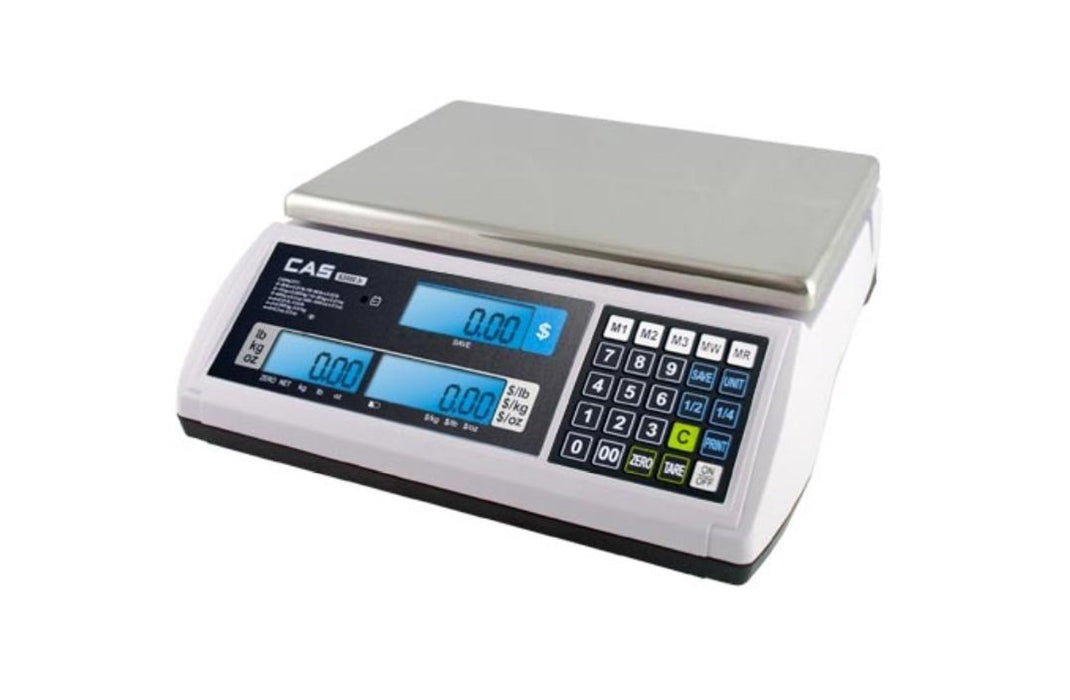 CAS S2000JR-15L Dual Range Price Computing Scale w/LCD, NTEP, 15 lb Capacity, 0.05 lb Readability