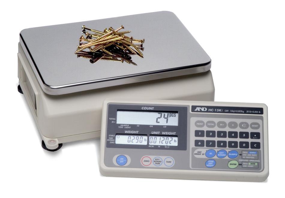 A&D HC-3Ki HC-I Series Counting Scale, 3000 g Capacity, 0.5 g Readability